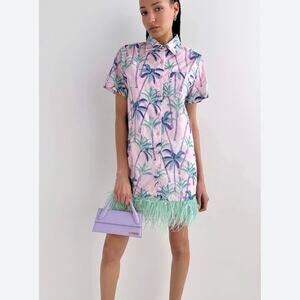 Le Superbe - Palms Camp Feathered Cotton Shirtdress - Womens Size 4